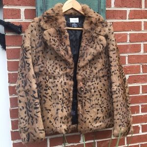 Rabbit animal print fur coat.